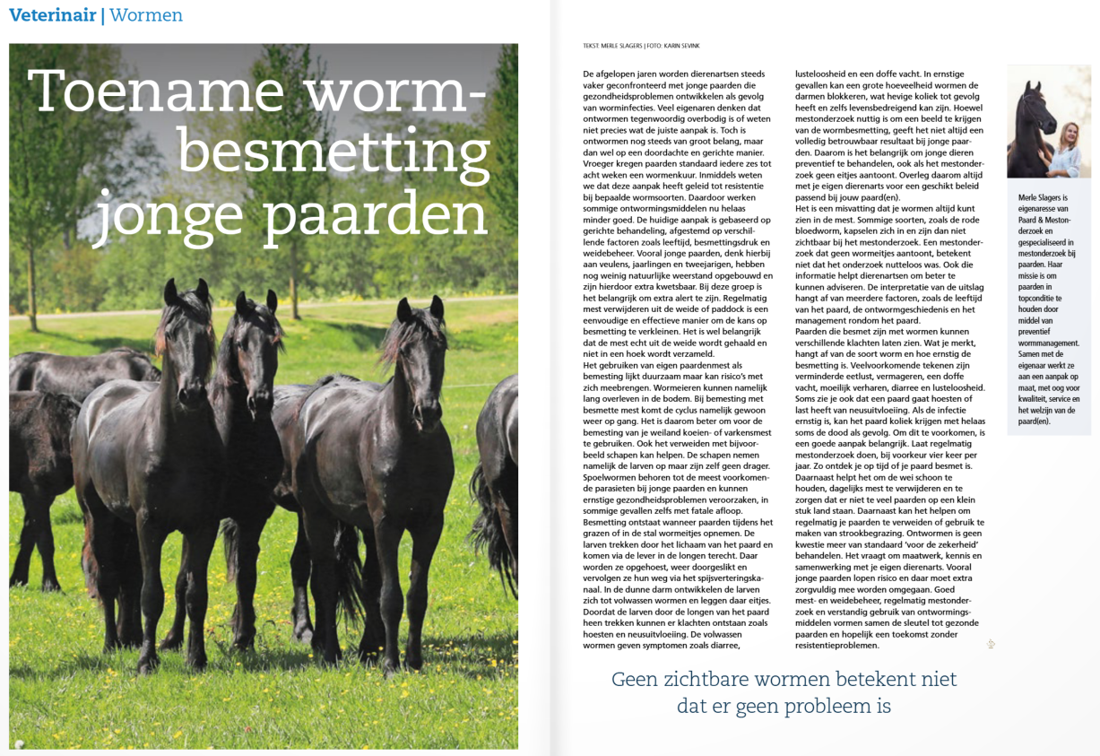 Lees meer over het artikel Toename wormbesmetting bij jonge paarden – Phryso mei 2025